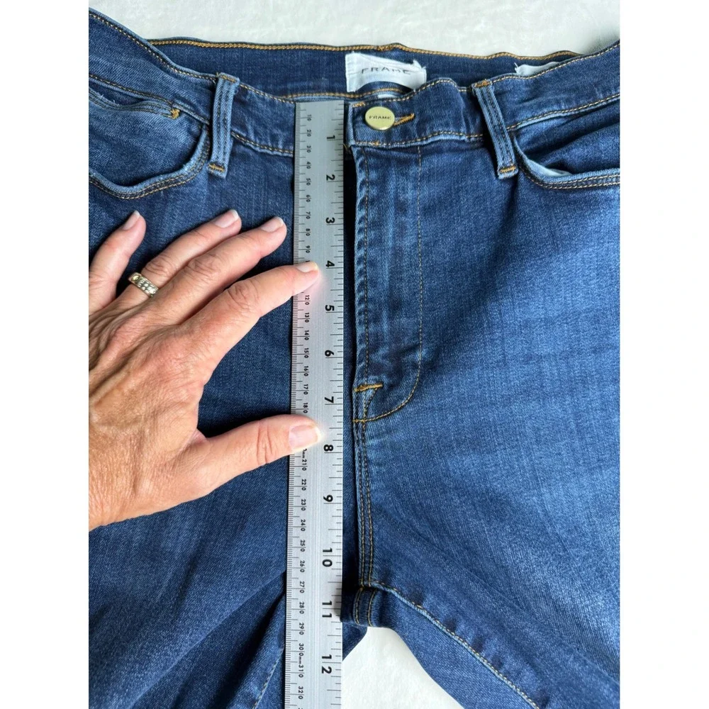 FRAME Le High Flare Jeans Dark Wash Denim High Rise Size 30